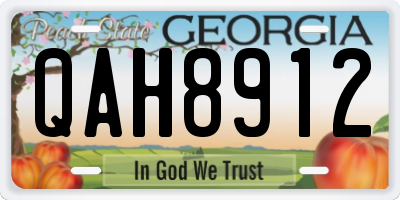 GA license plate QAH8912