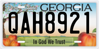 GA license plate QAH8921