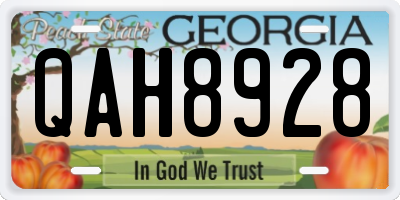 GA license plate QAH8928