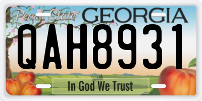 GA license plate QAH8931