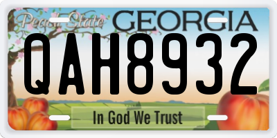 GA license plate QAH8932