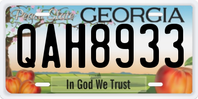 GA license plate QAH8933