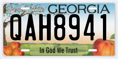GA license plate QAH8941