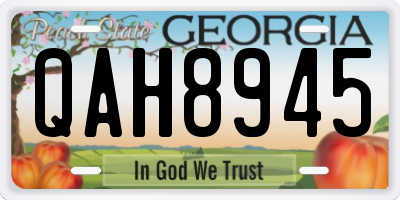 GA license plate QAH8945