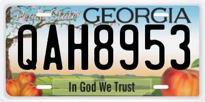 GA license plate QAH8953