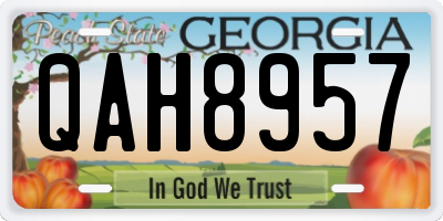 GA license plate QAH8957