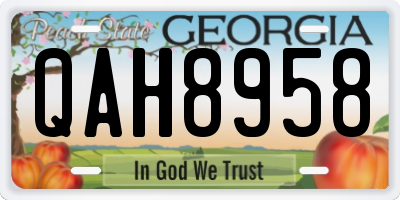 GA license plate QAH8958