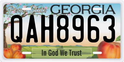 GA license plate QAH8963