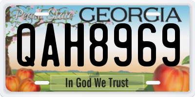 GA license plate QAH8969