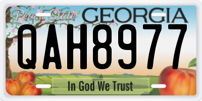 GA license plate QAH8977