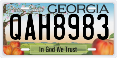 GA license plate QAH8983