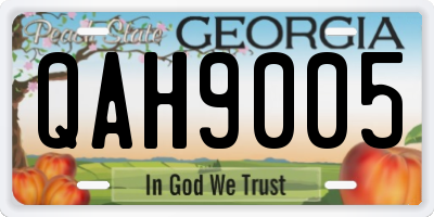 GA license plate QAH9005