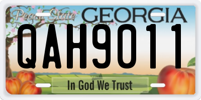 GA license plate QAH9011