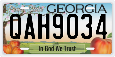 GA license plate QAH9034