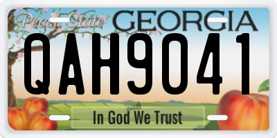 GA license plate QAH9041