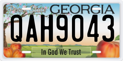 GA license plate QAH9043