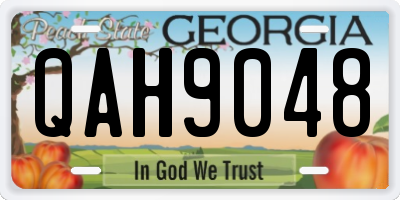 GA license plate QAH9048