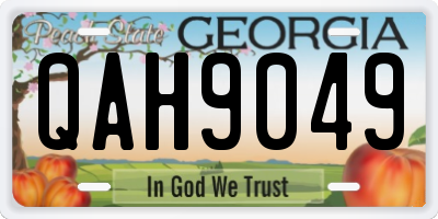 GA license plate QAH9049