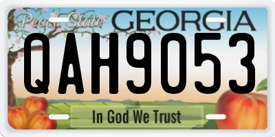 GA license plate QAH9053