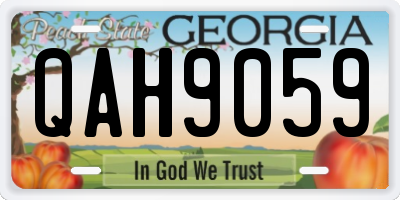 GA license plate QAH9059