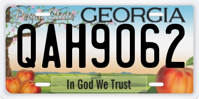 GA license plate QAH9062