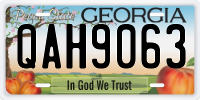 GA license plate QAH9063