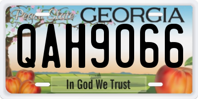 GA license plate QAH9066