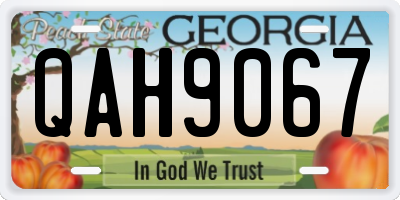 GA license plate QAH9067