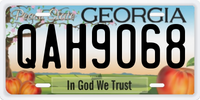 GA license plate QAH9068