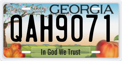GA license plate QAH9071