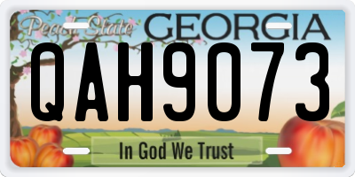 GA license plate QAH9073