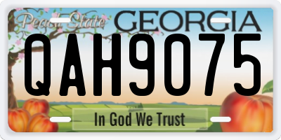 GA license plate QAH9075