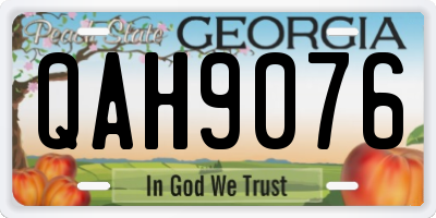 GA license plate QAH9076