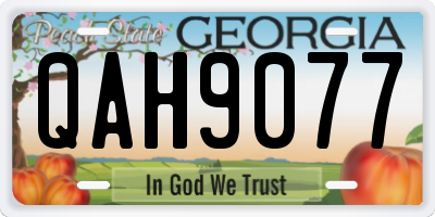 GA license plate QAH9077