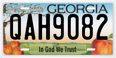 GA license plate QAH9082