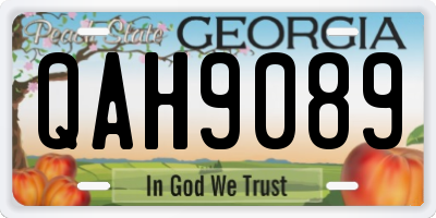 GA license plate QAH9089