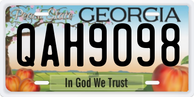 GA license plate QAH9098