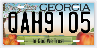 GA license plate QAH9105