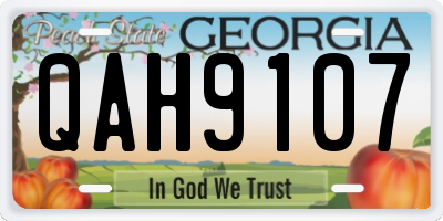 GA license plate QAH9107