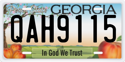 GA license plate QAH9115