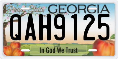 GA license plate QAH9125