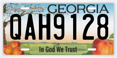 GA license plate QAH9128