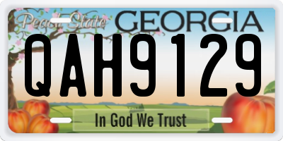 GA license plate QAH9129