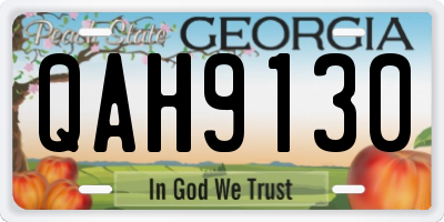 GA license plate QAH9130