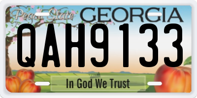 GA license plate QAH9133