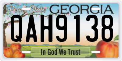 GA license plate QAH9138