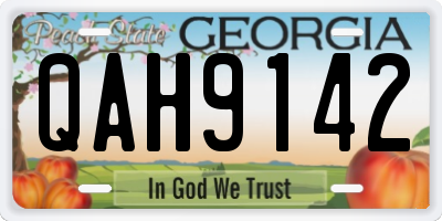 GA license plate QAH9142