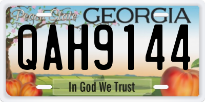 GA license plate QAH9144