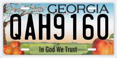 GA license plate QAH9160