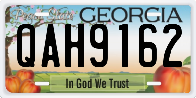 GA license plate QAH9162
